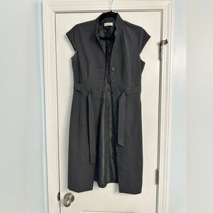 Calvin Klein Charcoal Button-Down Midi Dress